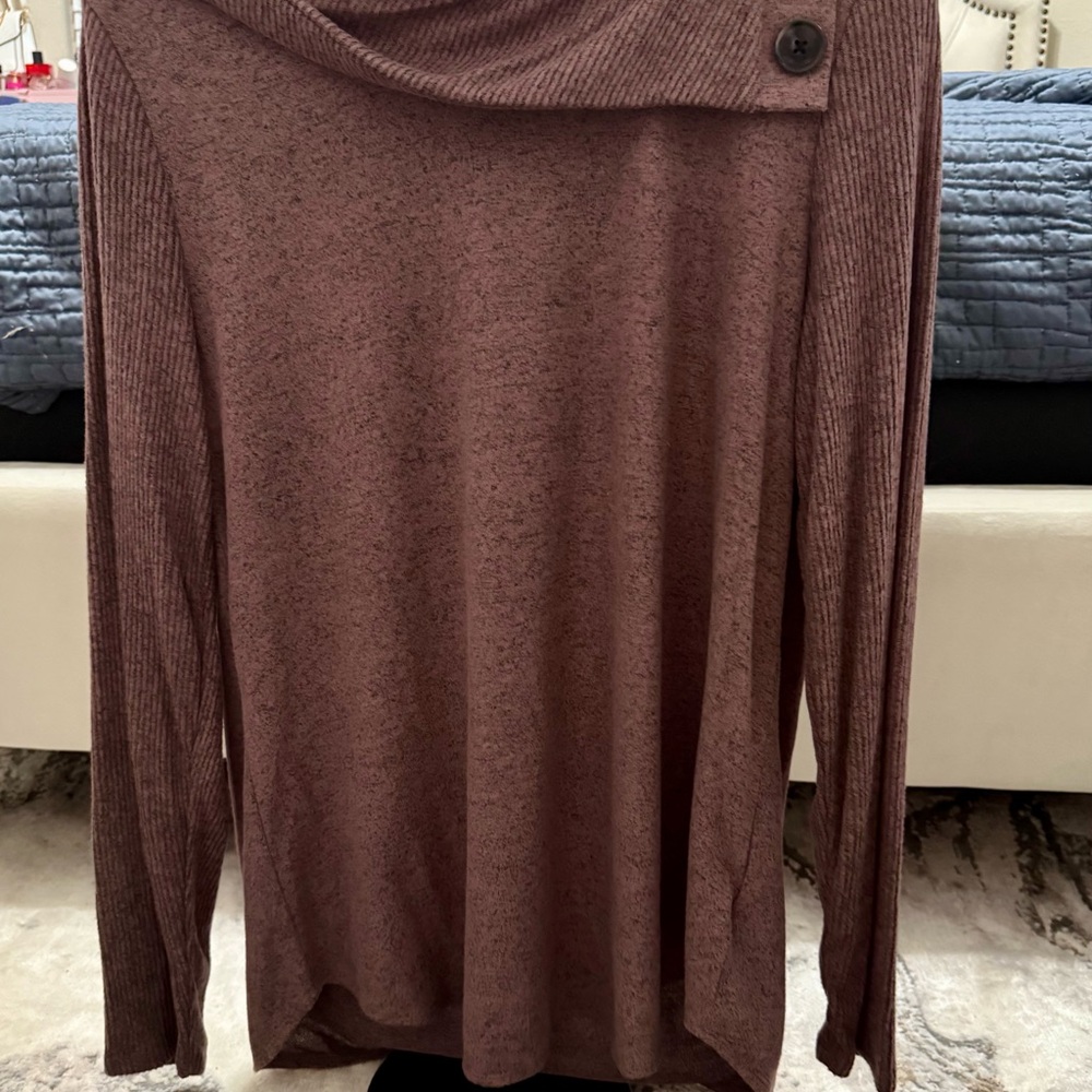 Pink Cowl Neck Sweater with Soft Drape